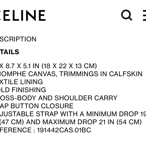 CELINE Triomphe Canvas Bucket Shoulder Bag Winter White - Picture 6 of 9